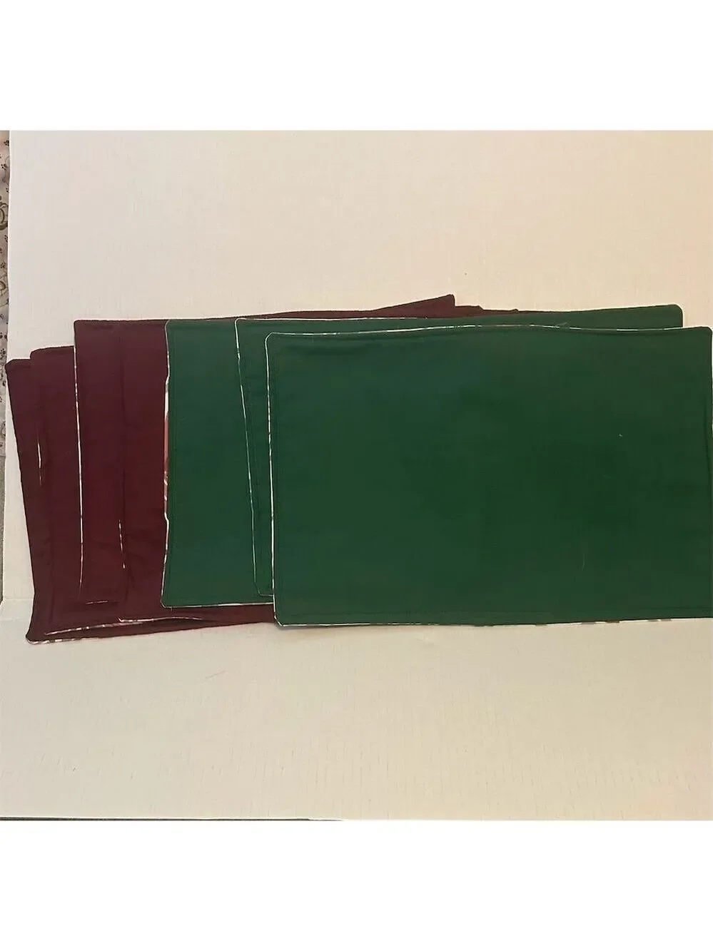 Moutina Set of 7 Watercolor Leaf Placemats Reversible Easy Clean